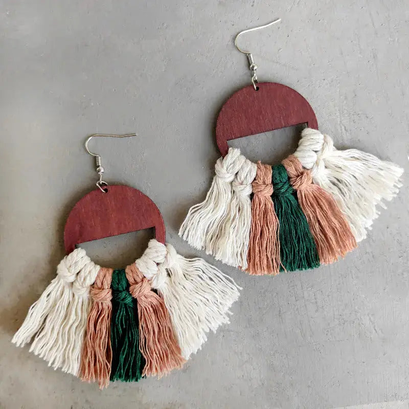 Lovcia Tassel Detail Drop Earrings-Earrings-Style D-One Size-Style D