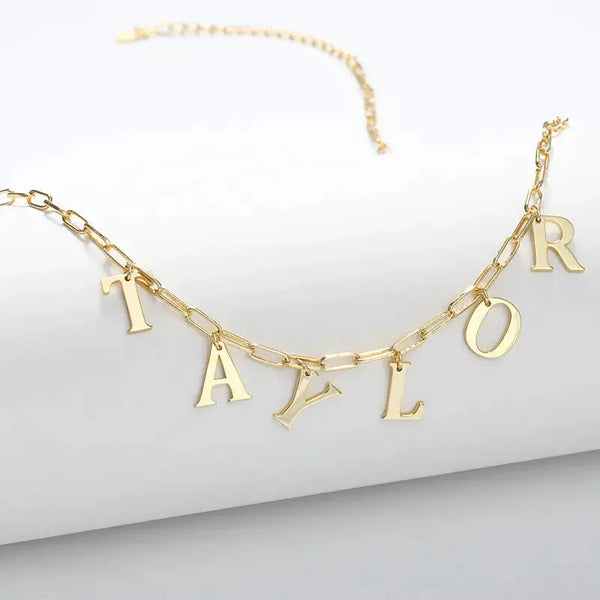 Lovcia Taylor Name Necklace 925 Sterling Silver Regular-Necklaces-Rhodium-Rhodium