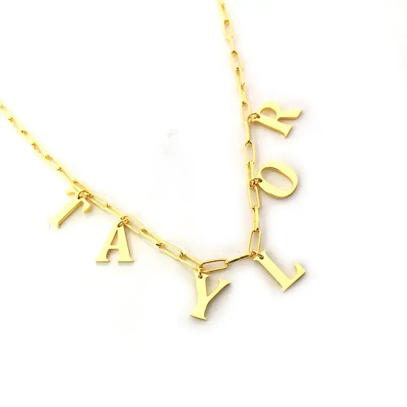 Lovcia Taylor Name Necklace 925 Sterling Silver Regular-Necklaces-Rhodium-Rhodium