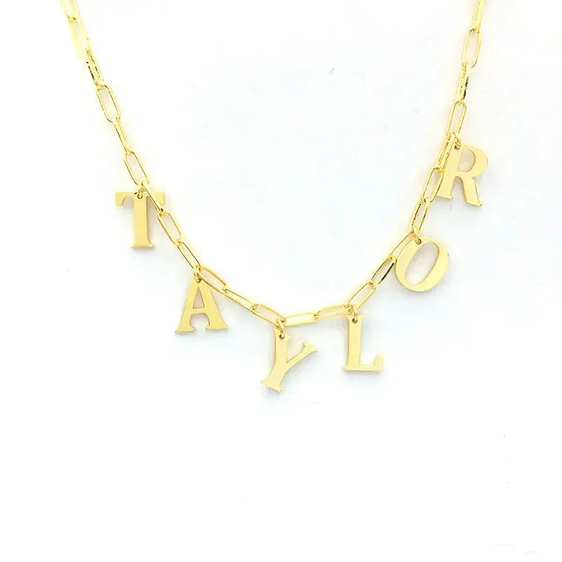 Lovcia Taylor Name Necklace 925 Sterling Silver Regular-Necklaces-Rhodium-Rhodium