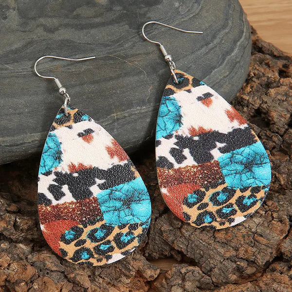 Lovcia Teardrop Alloy Earrings-Earrings-Leopard-One Size-Leopard