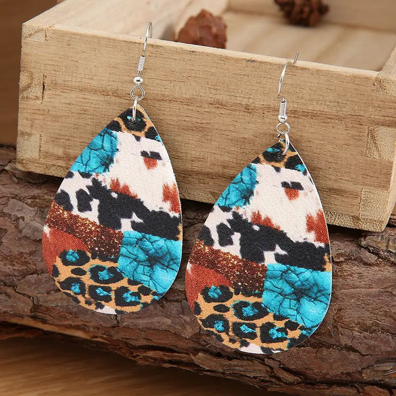 Lovcia Teardrop Alloy Earrings-Earrings-Leopard-One Size-Leopard