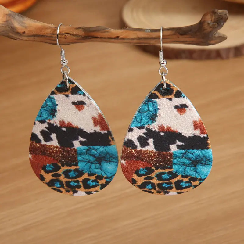 Lovcia Teardrop Alloy Earrings-Earrings-Leopard-One Size-Leopard