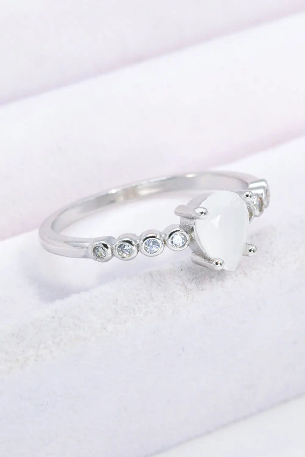 Lovcia Teardrop Natural Moonstone Ring-Rings-Moonstone-6-Moonstone