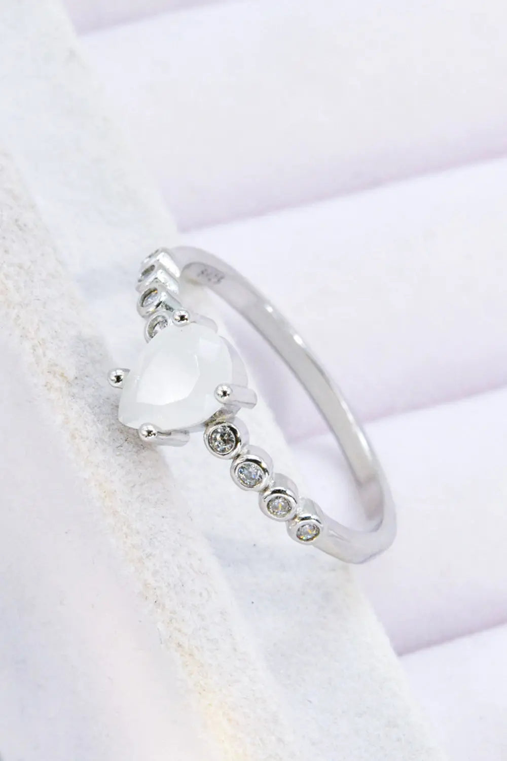 Lovcia Teardrop Natural Moonstone Ring-Rings-Moonstone-6-Moonstone