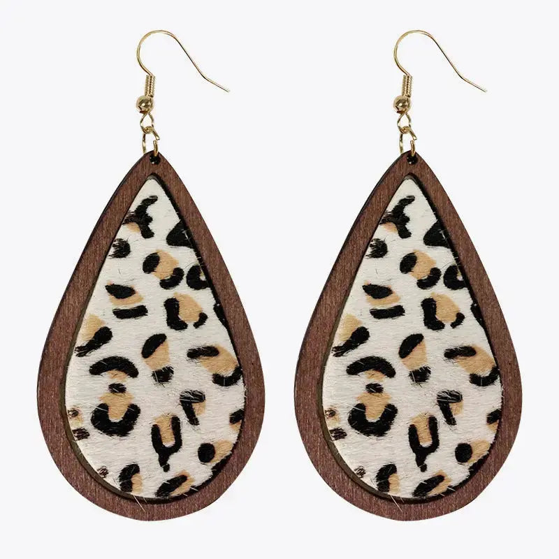 Lovcia Teardrop Shape Wooden Dangle Earrings-Earrings-Style A-One Size-Style A