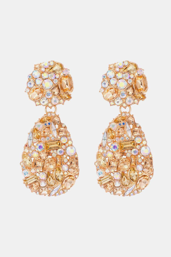 Lovcia Teardrop Shape Zinc Alloy Dangle Earrings-Earrings-Light Apricot-One Size-Light Apricot