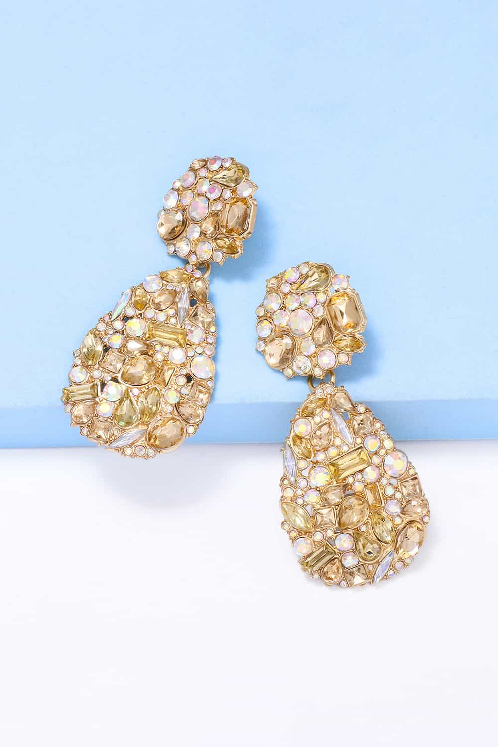 Lovcia Teardrop Shape Zinc Alloy Dangle Earrings-Earrings-Light Apricot-One Size-Light Apricot