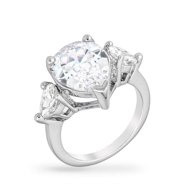 Lovcia Teardrop Trio Cubic Zirconia Ring-Rings-5-5