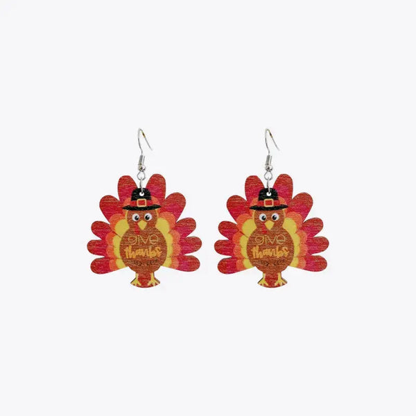Lovcia Thanksgiving Turkey Drop Earrings-Earrings-Style A-One Size-Style A