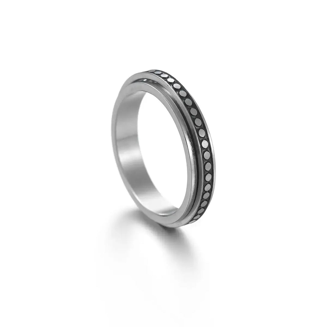 Lovcia The Stars And The Moon Can Rotate Titanium Steel Ring-Rings-4MM little bit-Number10-4MM little bit