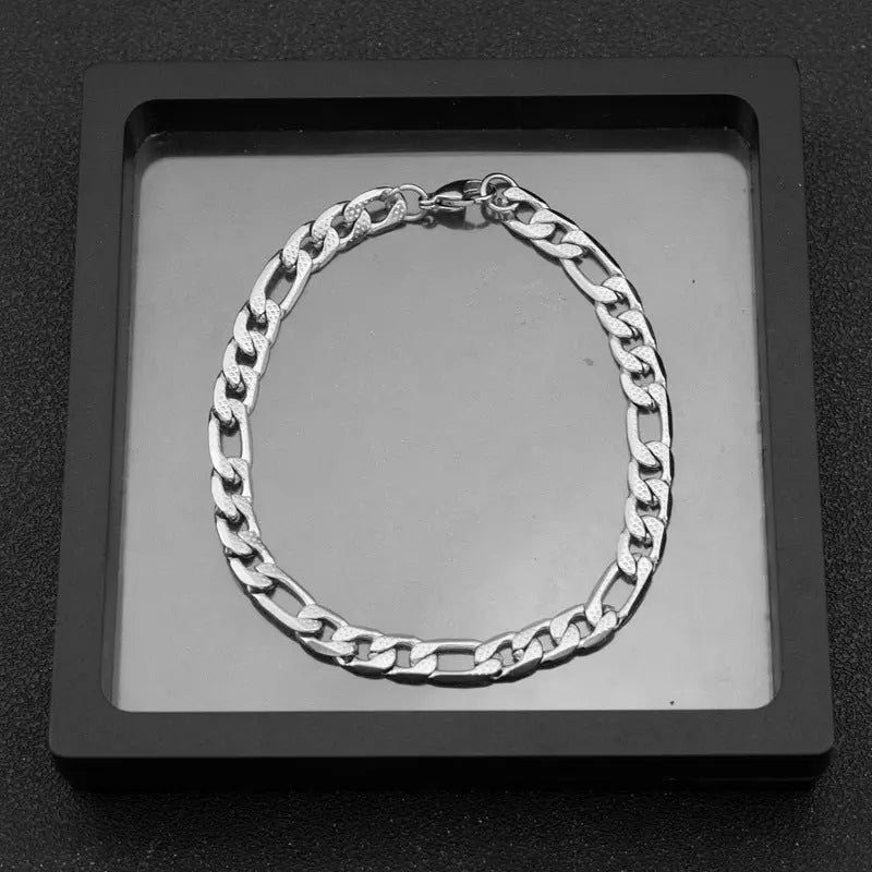 Lovcia Three-dimensional Texture Speciality Chain Stainless Steel Necklace for Men, Men's Heavy Duty Cuban Chain Necklace-Necklaces-Bracelet 8.6mm Wide - Chain Length 18cm-Bracelet 8.6mm Wide - Chain Length 18cm