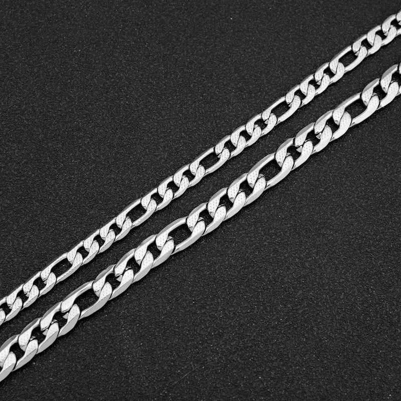 Lovcia Three-dimensional Texture Speciality Chain Stainless Steel Necklace for Men, Men's Heavy Duty Cuban Chain Necklace-Necklaces-Necklace 6.8mm Wide - Chain Length 50cm-Necklace 6.8mm Wide - Chain Length 50cm