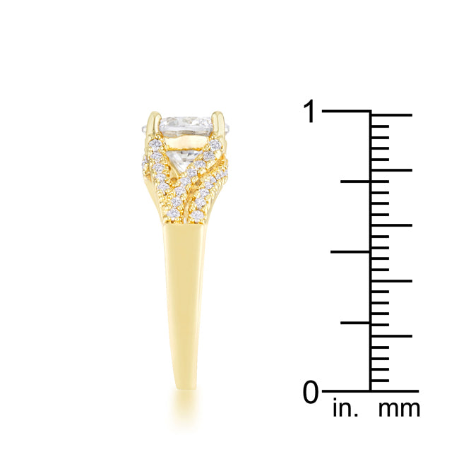 Lovcia Timeless 14k Gold Engagement Ring with 2.3ct CZ and Pave Accents-Rings-5-5