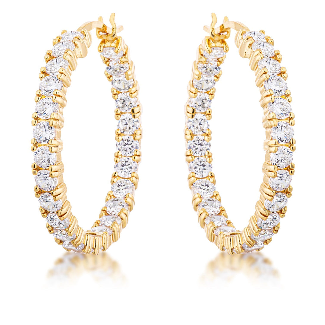 Lovcia Timeless 18k Gold Plated Cubic Zirconia Hoop Earrings-Earrings-