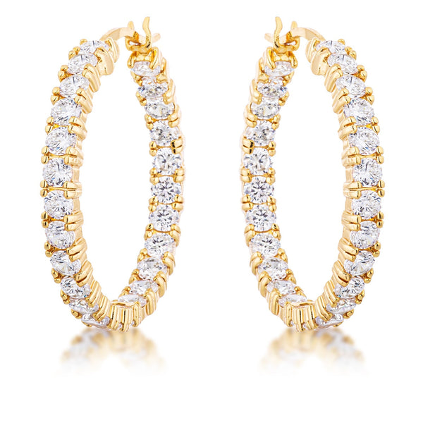 Lovcia Timeless 18k Gold Plated Cubic Zirconia Hoop Earrings-Earrings-