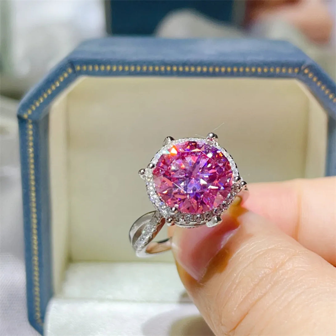 Lovcia Timeless 5 Carat Moissanite Halo Engagement Ring for Women - Blush Pink-5- - Buy latest trendy Rings for Women and Girls