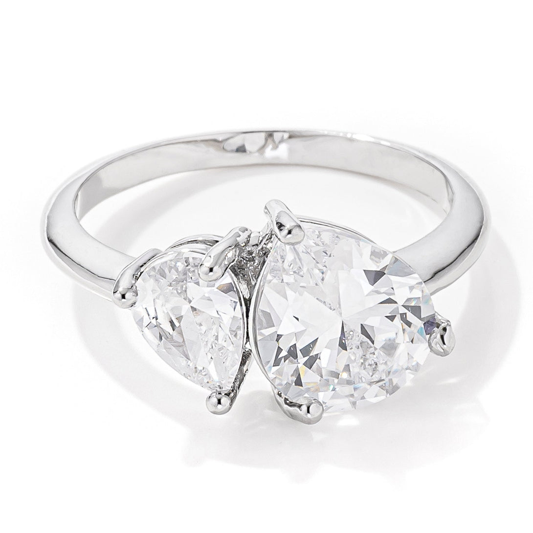 Lovcia Timeless Elegance 2.75ct Great Union Rhodium Plated CZ Ring-Rings-5-5
