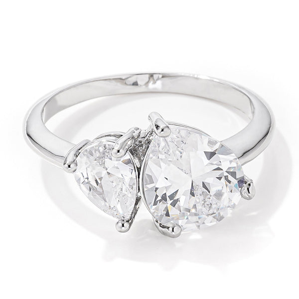 Lovcia Timeless Elegance 2.75ct Great Union Rhodium Plated CZ Ring-Rings-5-5