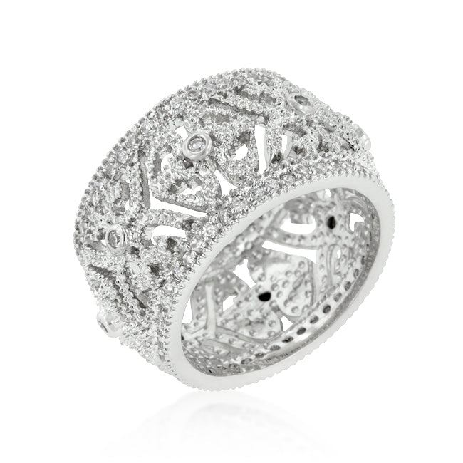 Lovcia Timeless Filigree Pave Eternity Band-Rings-5-5