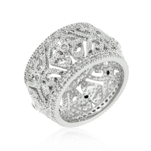 Lovcia Timeless Filigree Pave Eternity Band-Rings-5-5