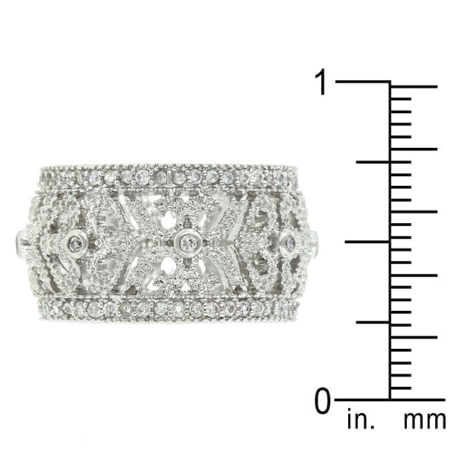 Lovcia Timeless Filigree Pave Eternity Band-Rings-5-5