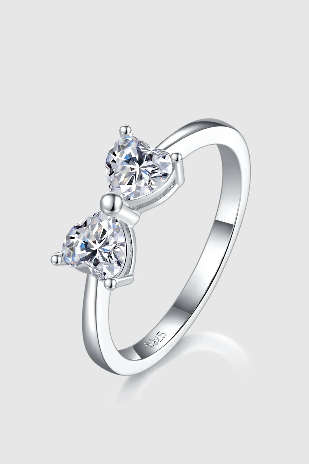 Lovcia Timeless Gleam 1 Carat Moissanite 925 Sterling Silver Bow Ring for Women - Silver-5- - Buy latest trendy Rings for Women and Girls