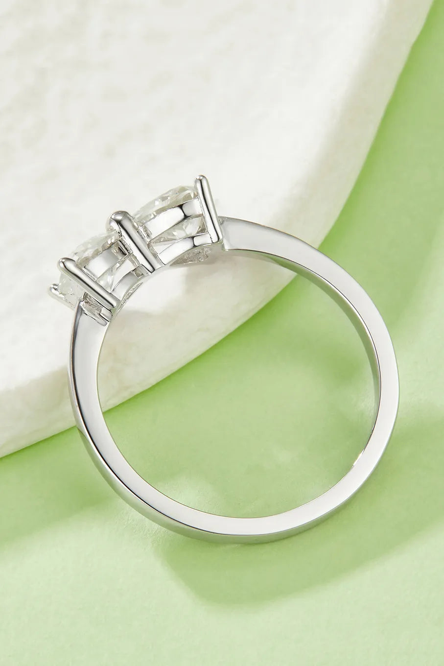 Lovcia Timeless Gleam 1 Carat Moissanite 925 Sterling Silver Bow Ring for Women - Silver-5- - Buy latest trendy Rings for Women and Girls