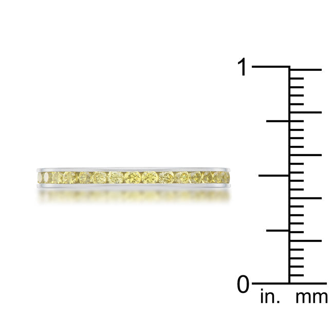 Lovcia Timeless Jonquil CZ Stainless Steel Channel-Set Eternity Band - 0.5ct-Rings-5-5