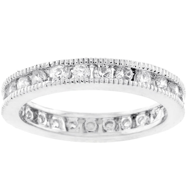 Lovcia Timeless Milgrain Channel-Set Eternity Ring-Rings-5-5