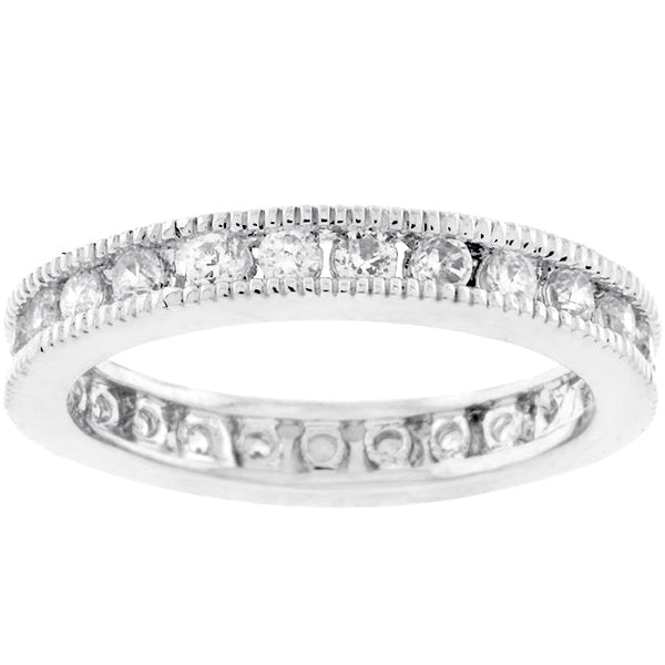 Lovcia Timeless Milgrain Channel-Set Eternity Ring-Rings-5-5