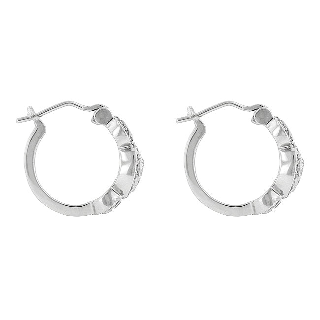Lovcia Timeless Rhodium-Plated Bezel Earrings-Earrings-
