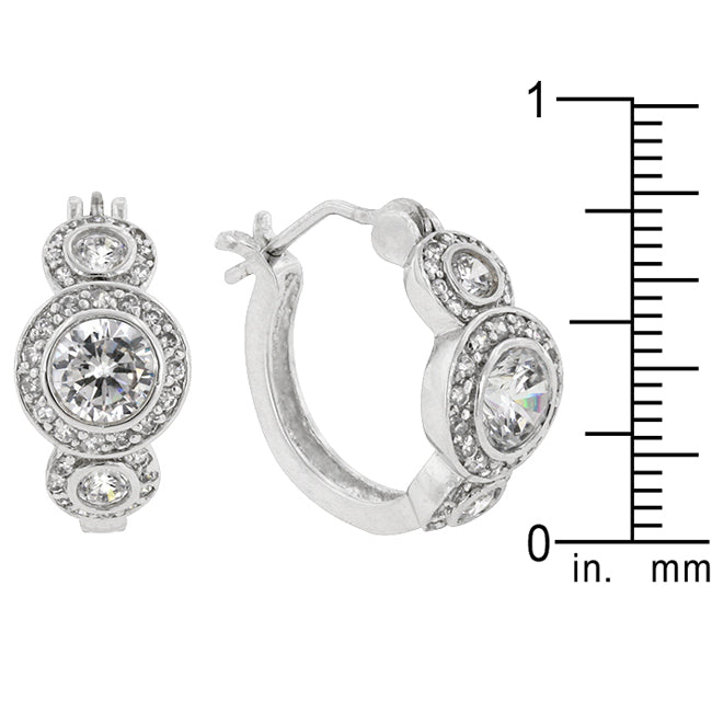 Lovcia Timeless Rhodium-Plated Bezel Earrings-Earrings-
