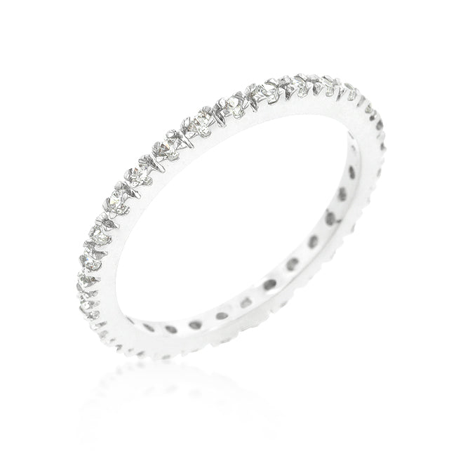 Lovcia Timeless Rhodium-Plated Eternity Band-Rings-5-5