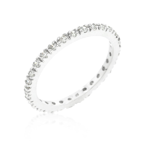 Lovcia Timeless Rhodium-Plated Eternity Band-Rings-5-5