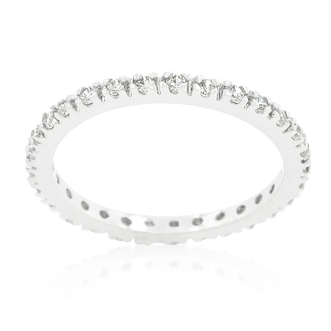 Lovcia Timeless Rhodium-Plated Eternity Band-Rings-5-5