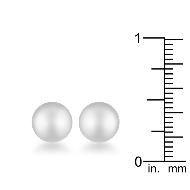 Lovcia Timeless Rhodium-Plated Sphere Stud Earrings-Earrings-