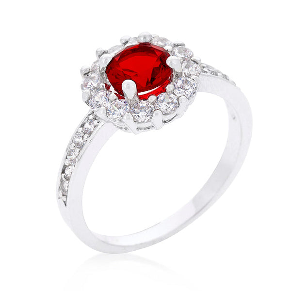 Lovcia Timeless Ruby Red Halo Engagement Ring-Rings-5-5