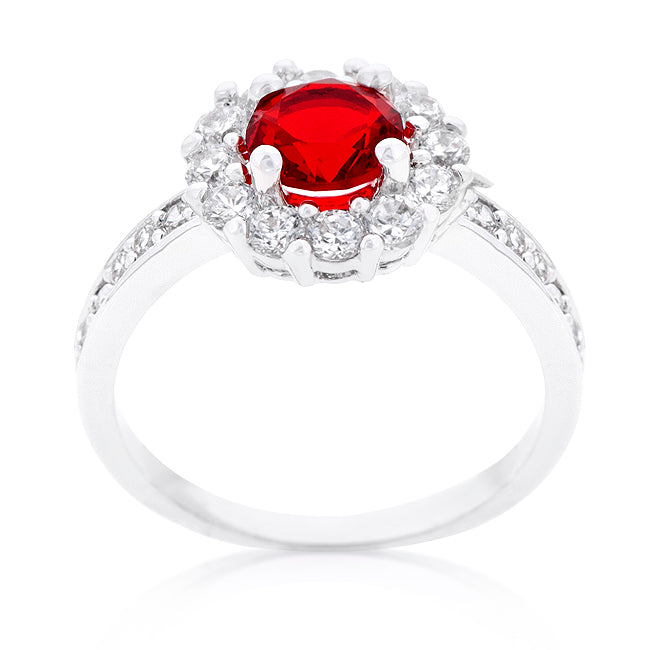 Lovcia Timeless Ruby Red Halo Engagement Ring-Rings-5-5