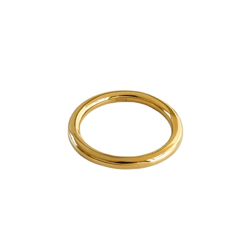 Lovcia Tiny Prime Circle Ring 925 Sterling Silver Gold Tone-Rings-Yellow Gold-US 7-Yellow Gold