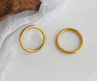 Lovcia Tiny Prime Circle Ring 925 Sterling Silver Gold Tone-Rings-Yellow Gold-US 9-Yellow Gold