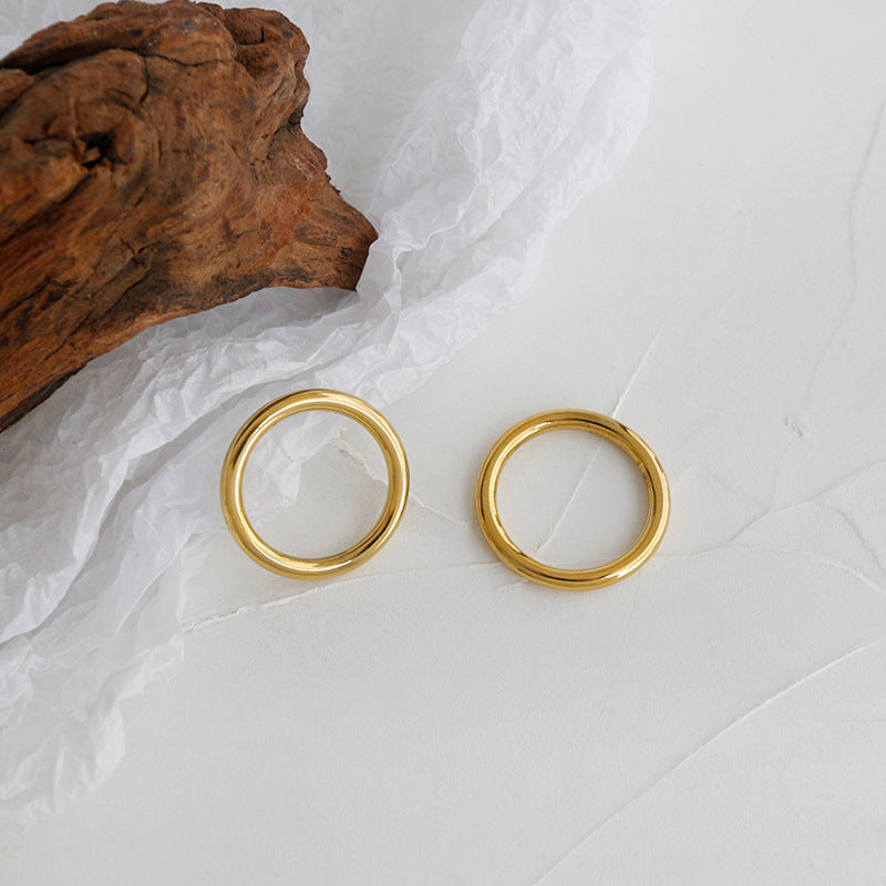 Lovcia Tiny Prime Circle Ring 925 Sterling Silver Gold Tone-Rings-Yellow Gold-US 9-Yellow Gold