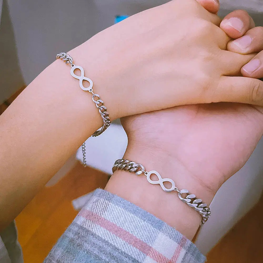 Lovcia Titanium Cuban Chain Bracelet For Men And Women-Bracelets-Steel-Steel