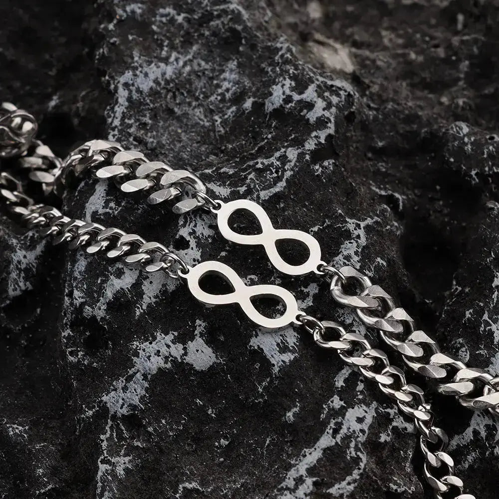 Lovcia Titanium Cuban Chain Bracelet For Men And Women-Bracelets-Steel-Steel