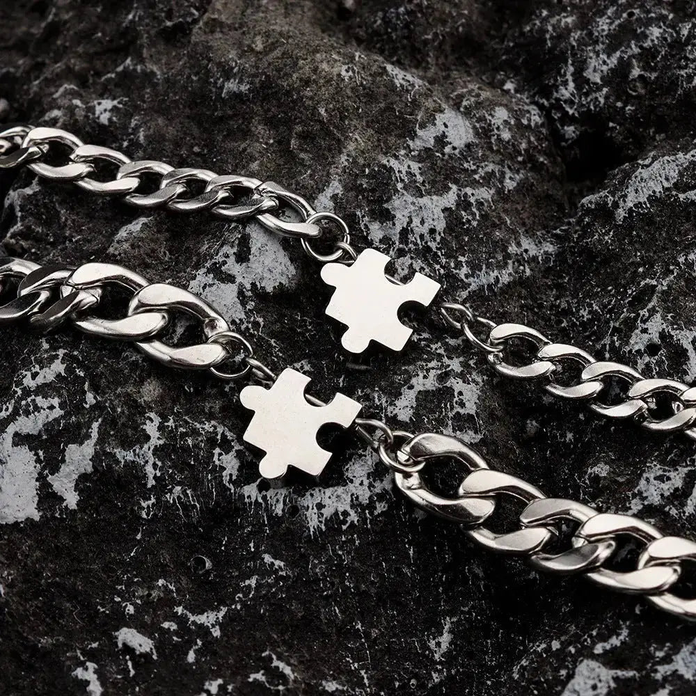 Lovcia Titanium Set Bracelet Jewellery For Men And Women-Bracelets-Steel color-Steel color