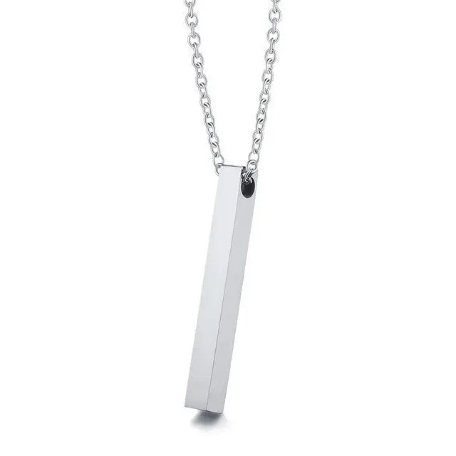 Lovcia Titanium Steel Bar Men's Pendant Necklace - Gold Plated Layered Men's Chain Necklace for Modern Style