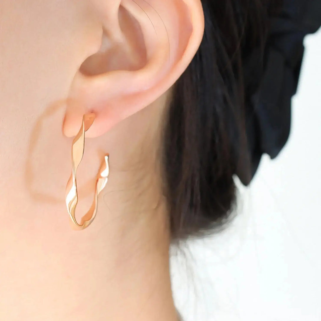 Lovcia Titanium Steel C-Hoop Earrings-Earrings-Gold-One Size-Gold