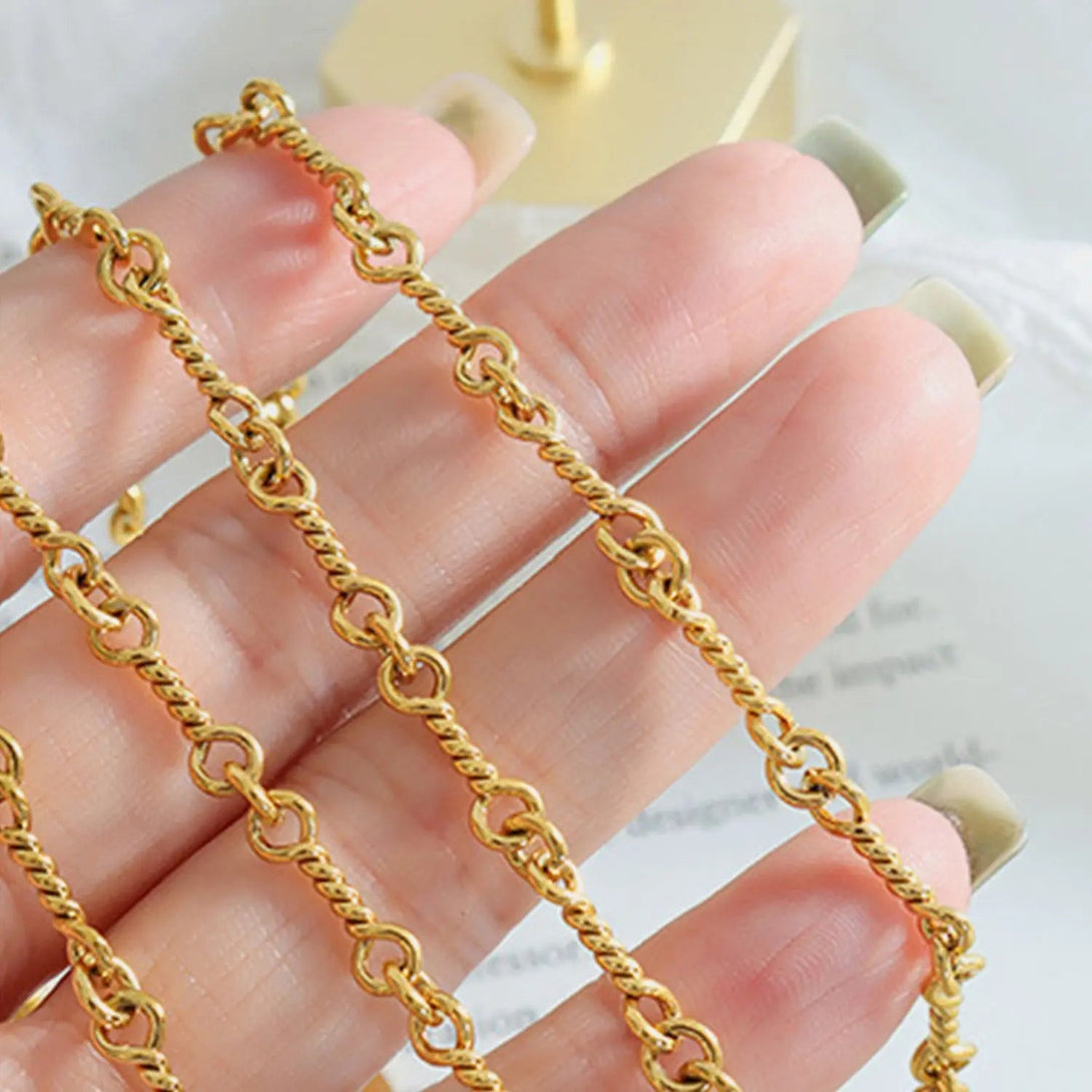 Lovcia Titanium Steel Chain Link Necklace-Necklaces-Gold-One Size-Gold