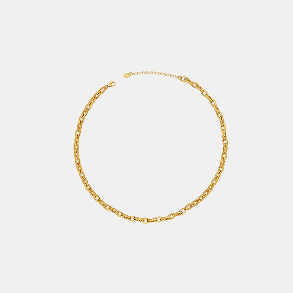 Lovcia Titanium Steel Chain Necklace-Necklaces-Gold-One Size-Gold