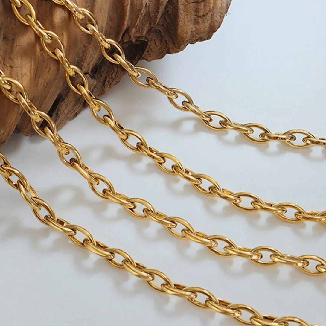 Lovcia Titanium Steel Chain Necklace-Necklaces-Gold-One Size-Gold
